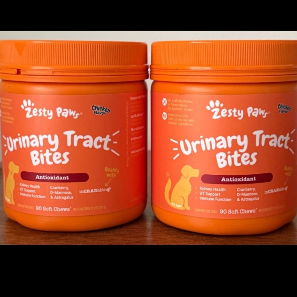 Zesty Paws Urinary Cranberry Bites for Dogs 2 PK 180pcs Chicken